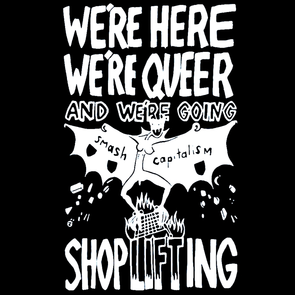 "We're Here, We're Queer" T-Shirt (LGBTQIA, Queer, Gay, Punk)